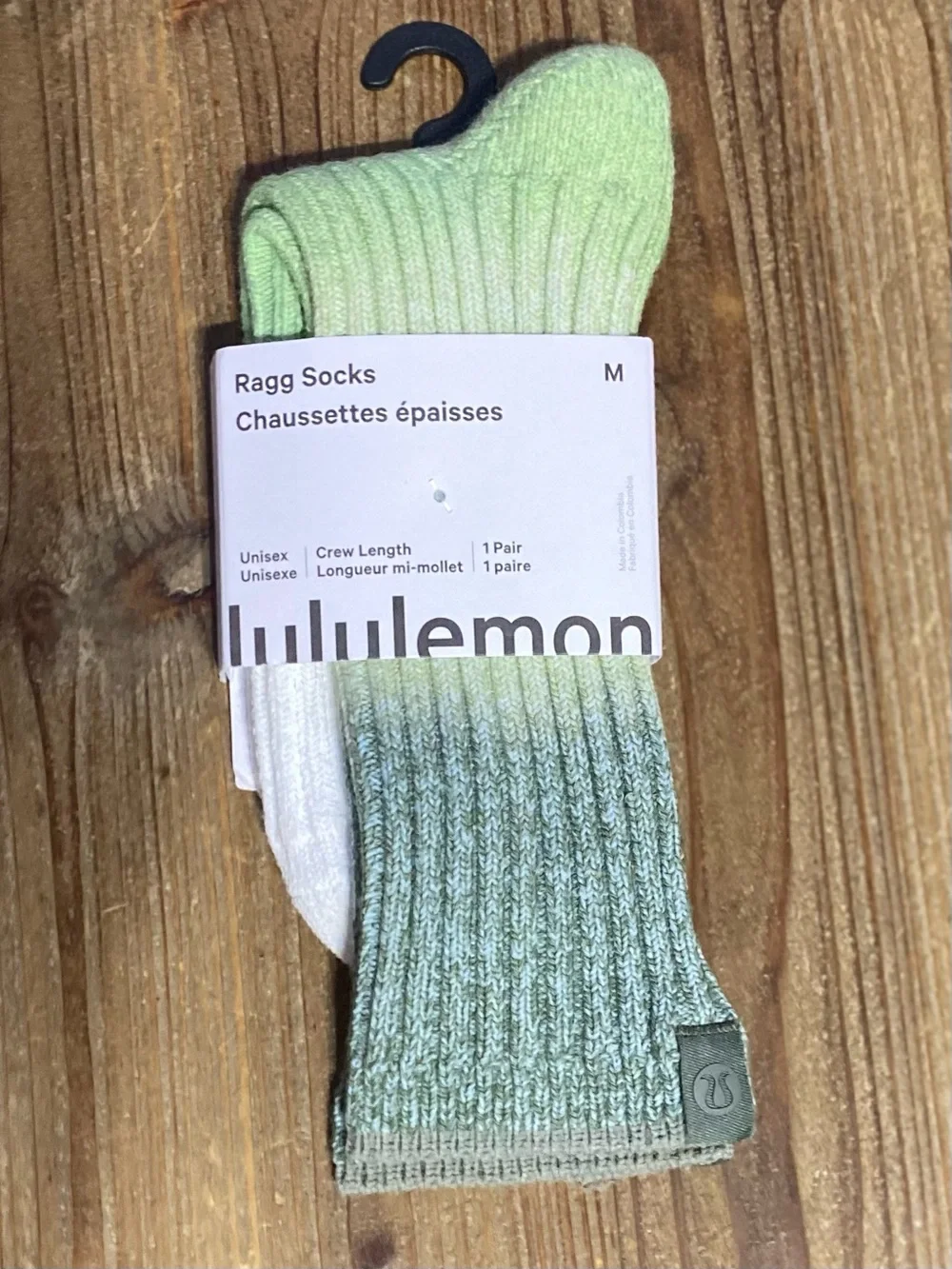 lululemon athletica Two-Tone Mint & Sage Crew Socks
